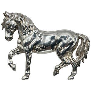 Mexico 925 Sterling Silver Horse Brooch/Pin Equestrian Themed